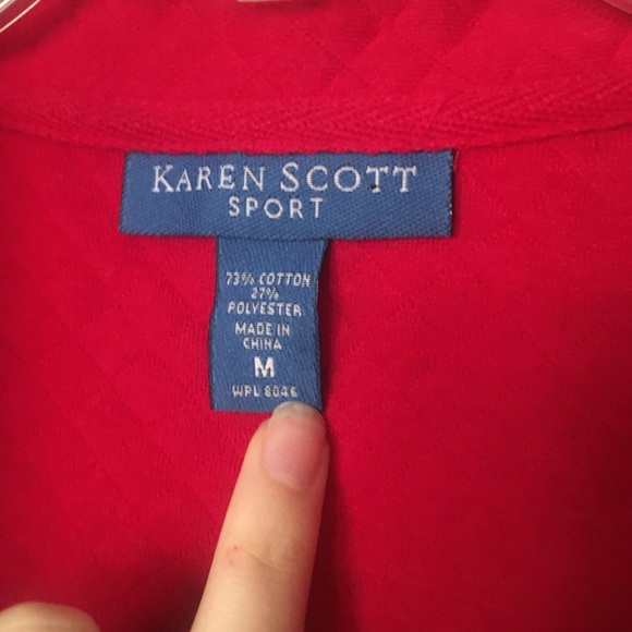 Karen Scott Sport Red Vest Quilted Vest - Picture 3 of 5